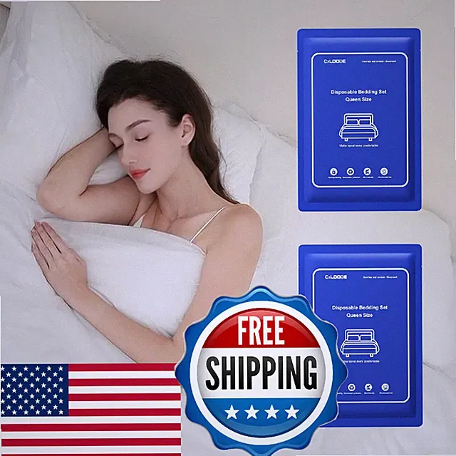 2 Pack Disposable Bed Sheet Queen Size, Disposable Sheet for Travel, Disposable