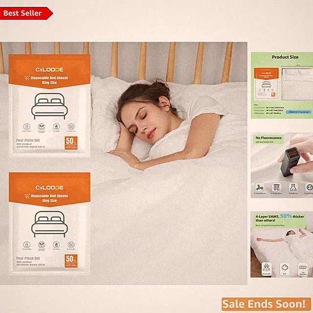 2 Pack King Size Disposable Bed Sheets for Travel - Duvet Cover & Pillowcases