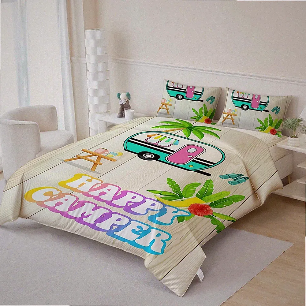 3D Travel Theme Quilt Cover Set Bedding Sets Pillowcases 190