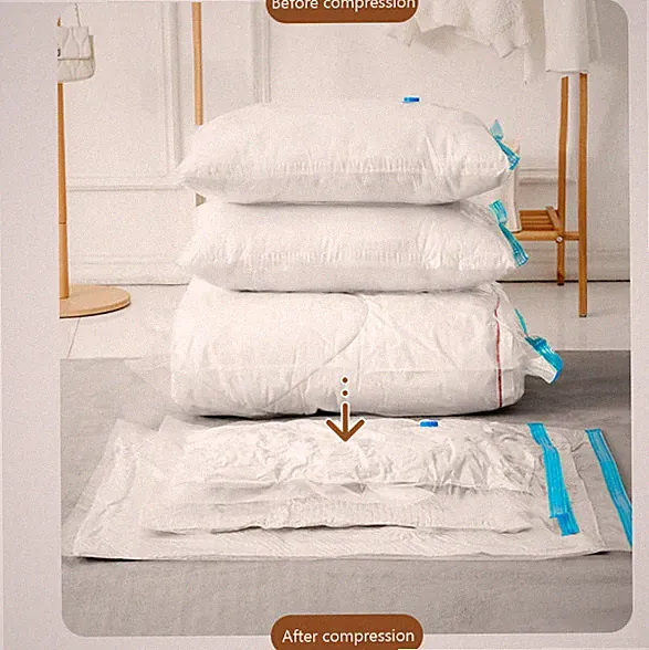 5Pack Vacuum Storage Bags Bedding Clothes Seal Travel Space Saver w/ Pump
