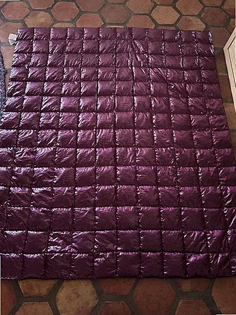 Blue Ridge Down Quilted Blanket Camping Packable Throw 60x70” Reversible Purple