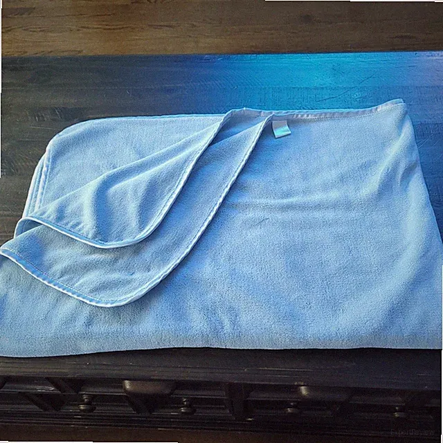 Brookstone NAP 2 Ply Throw Travel Blanket Light Blue 38” X 58”