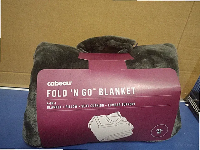 Cabeau Fold 'n Go Travel Blanket with Travel Case - Charcoal, 60" x 36"