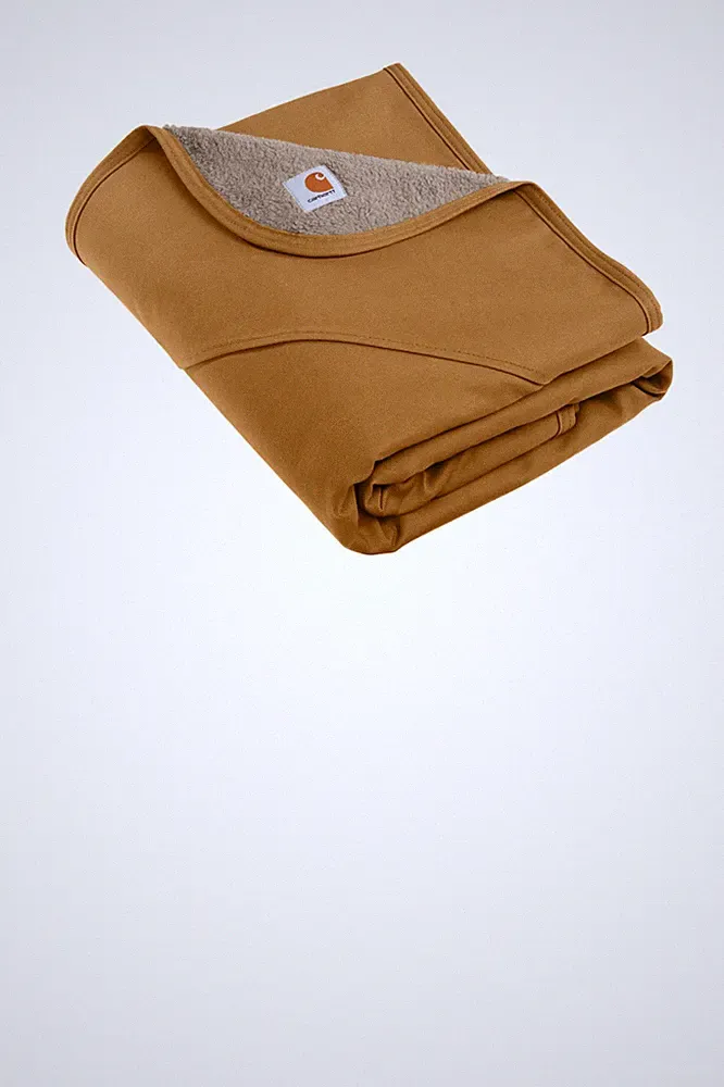 Carhartt Firm Duck Sherpa-Lined Throw Blanket NEW 46 X60" Bedding Camp Outdoors