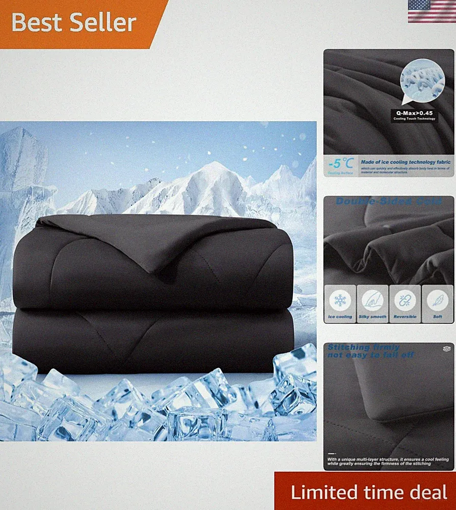 Cooling Comforter Queen Size, Double-Sided Cold Tech Fabric Quilted Bed Comfo...