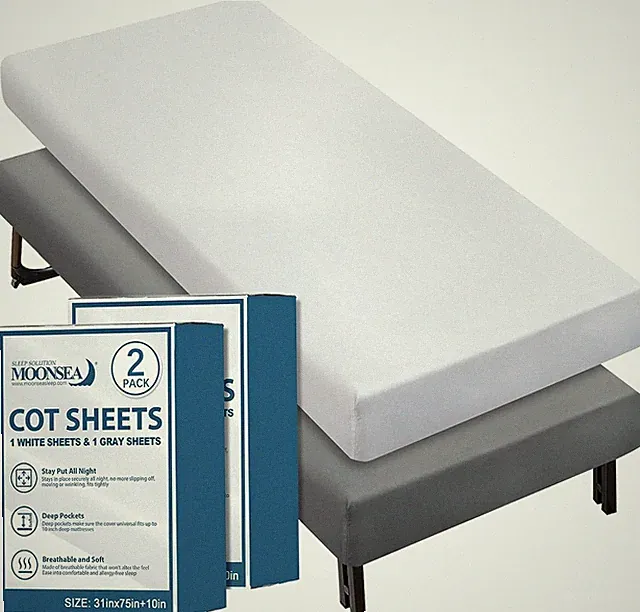 Cot Fitted Sheet Fits Narrow Twin/Travel Size Mattress 31"x75"x10" Sheet Only