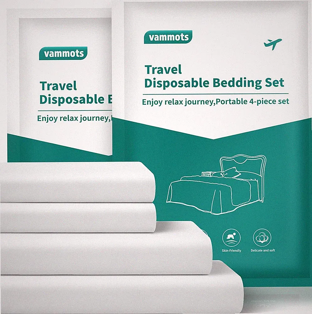 Disposable Bed Sheets for Hotel, King Size Travel Disposable Bedding Set,Disposa