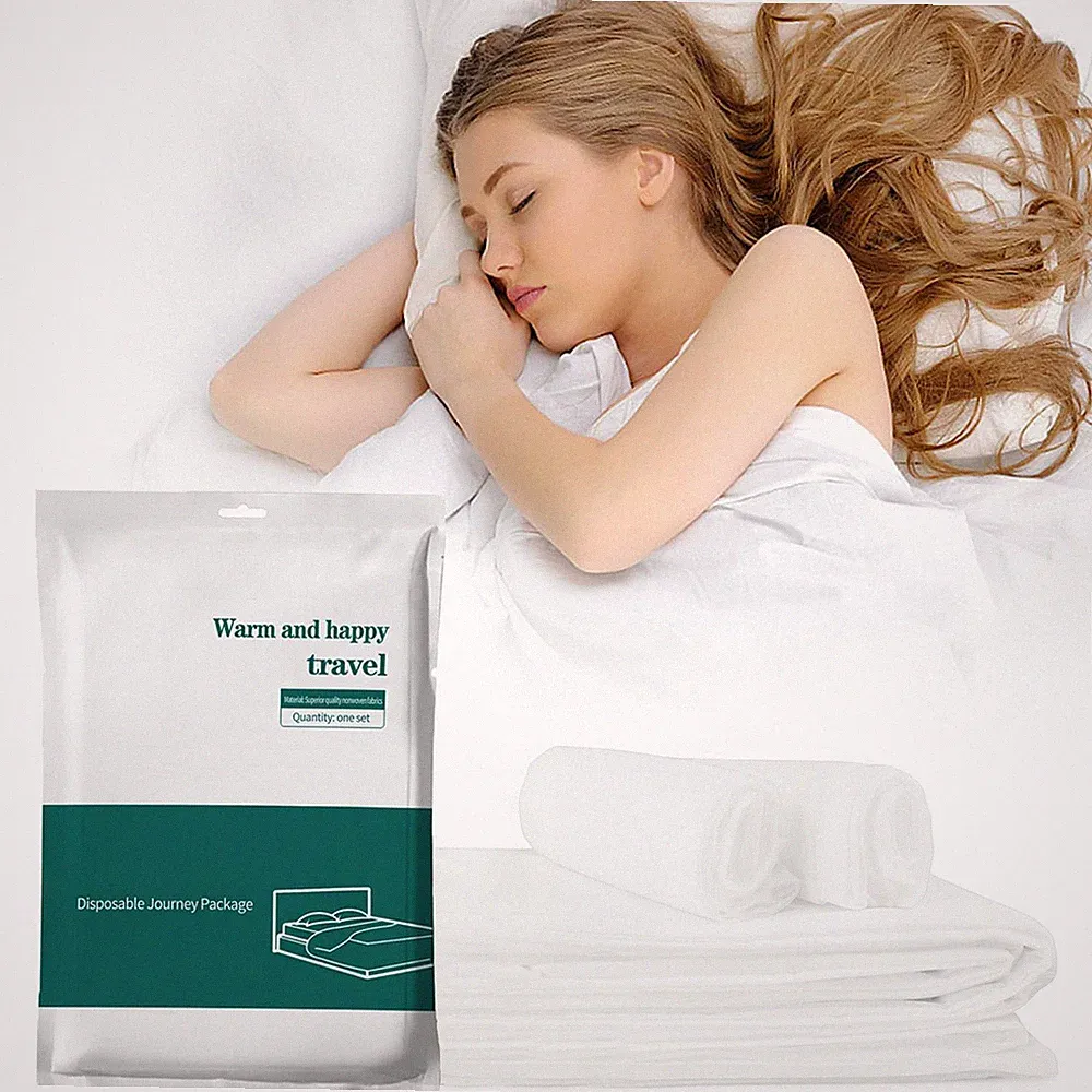 Disposable Bed Sheets for Travel 4 Piece Hotel Portable Sheet Quilt Cover