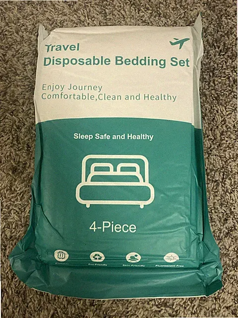 Disposable Travel Sheets Includes 1 Sheet 1 Duvet Cover and 2 Pillowcases
