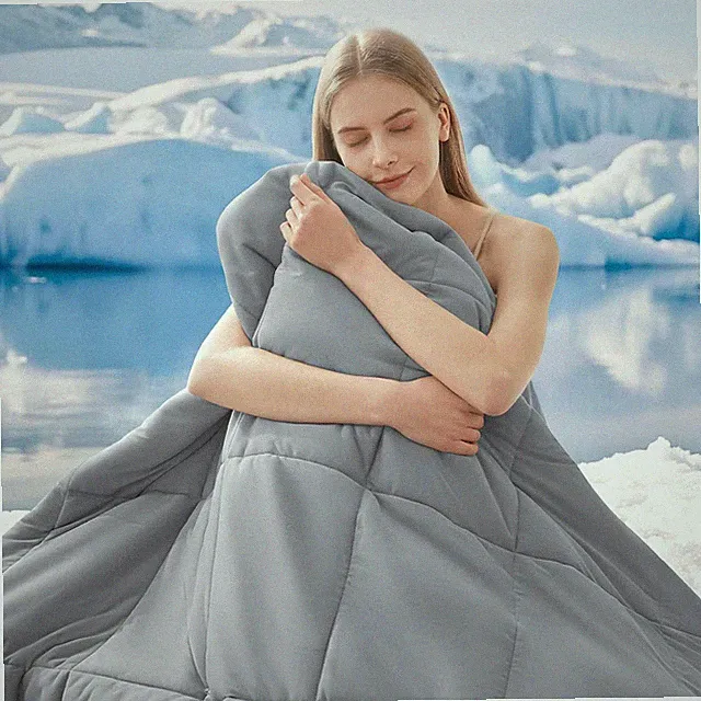 King Size Cooling Comforter - Silky Ice Blanket for Hot Sleepers, 108"x90