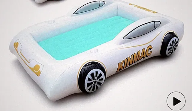 Kinmav Toddler Inflatable Car Blue Travel Bed