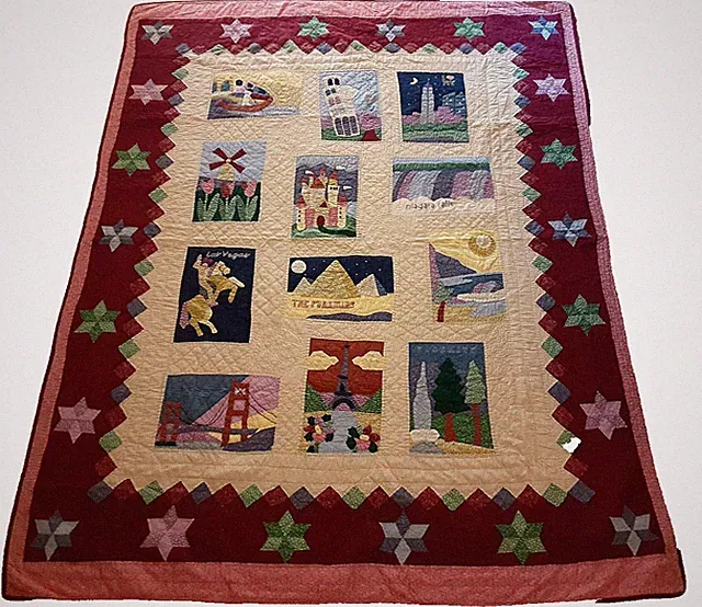 Limited Edition Quilt World Landmarks Travel France Eiffle Tower 70" x 90"