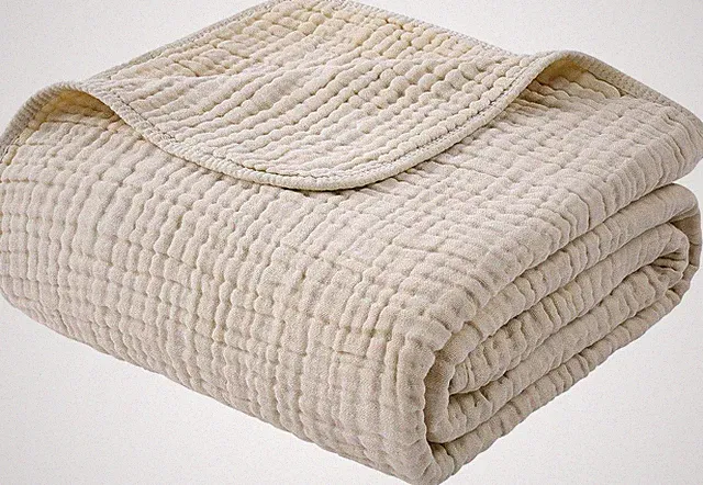 Muslin Blanket 100% Organic Cotton Large Twin Size 60" x 80" for Bed Couch Su...