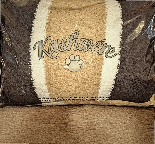 NEW Kashwere Luxury Travel Set - Woodrow Camel Tan Stripe Blanket & Pillow Bed