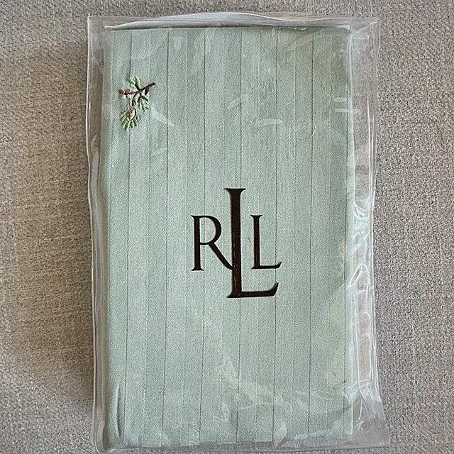 NEW Ralph Lauren Romantic Traveler Euro Sham Solid Light Green Stripe NOS Rare