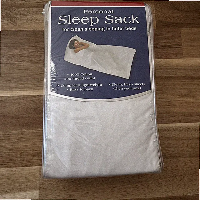 Personal Sleep Sack White 200 Thread Count 42”x93” Travel Fresh For Hotel Beds