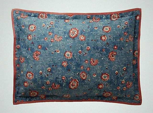 Ralph Lauren Indigo Blue Floral Print Traveler Standard Pillow Sham MSRP $145