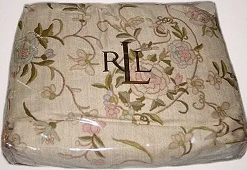 Ralph Lauren ROMANTIC TRAVELER PAISLEY Cal King Bedskirt NWT 18" Drop Cream