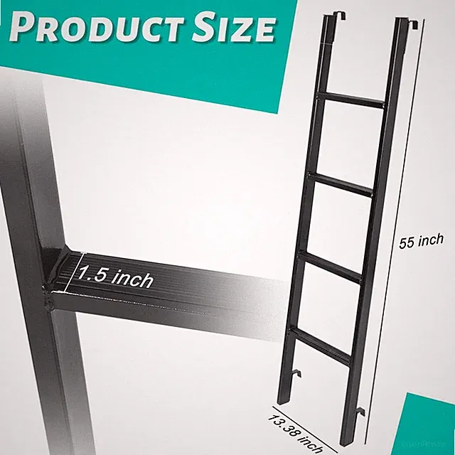 RV Bunk Bed Ladder 13.38"Wx 55"H Heavy Duty Wide Steps for Travel Trailer 330LB