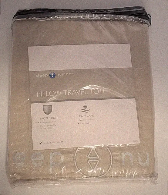 SLEEP NUMBER Pillow Travel Tote/Cover/Bag ~ Fits Standard ~ 100% Cotton ~ NEW!