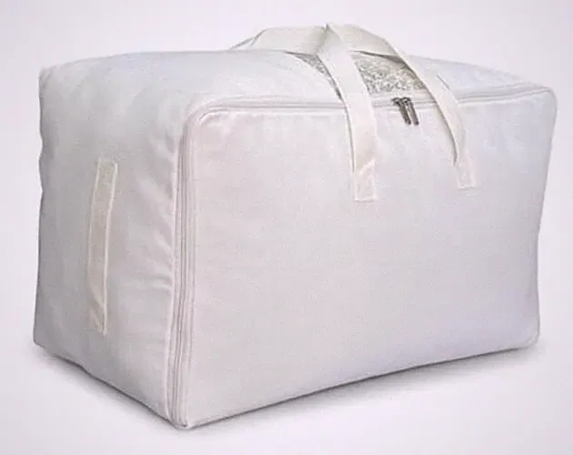 Soft Large Canvas Comforter Storage Bags with Four Carrying 80L - 1 Pack White