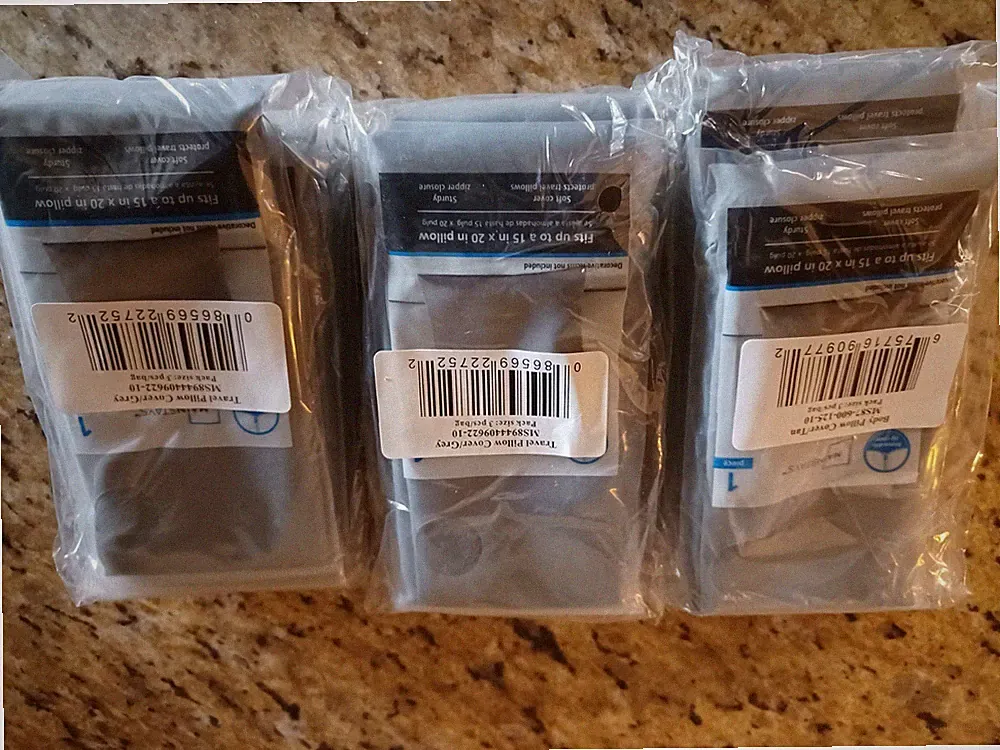 Travel Pillow Cover/Gray-Lot (6)