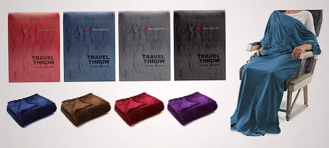 Travel Throw Blanket Route 40" x 55" Home or Travel Soft and Comfortable RV