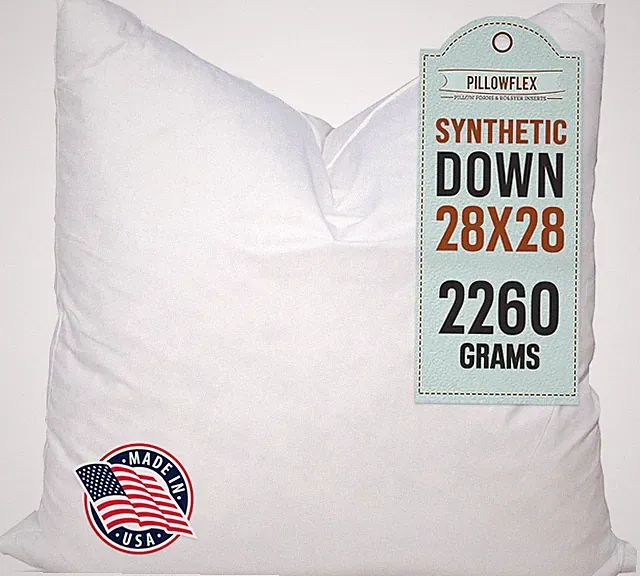 Ultra Soft 28x28 Synthetic Down Pillow Insert - Large Square Euro Sham