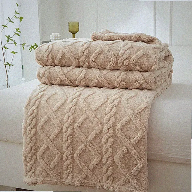 Warm Soft Sofa Cover Throw Bedspread Travel Textile Thick Warm Blanket